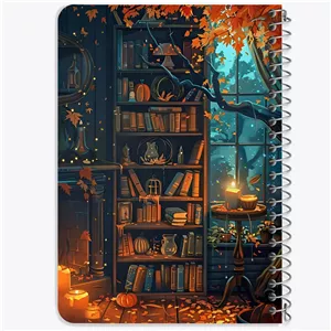 دفتر یادداشت 50 برگ خندالو طرح کتاب و پاییز کد F5637 - با بهترین کیفیت مدل 1