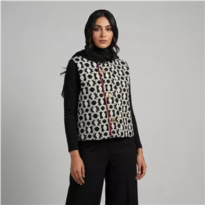 جلیقه زنانه مدل کتان سوزندوزی هندسی کد AK1674