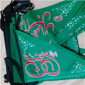 ریسه پرچمی رنگی سبزپارچه ای 