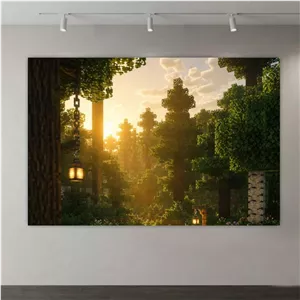 پوستر طرح بازی Minecraft مدل جنگل و نور خورشید کد DV3266