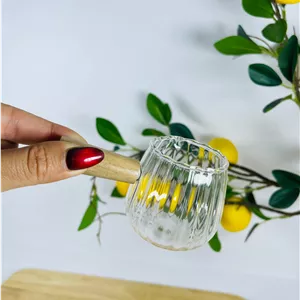 سس خوری پیرکس طرح دار دسته چوبی وارداتی