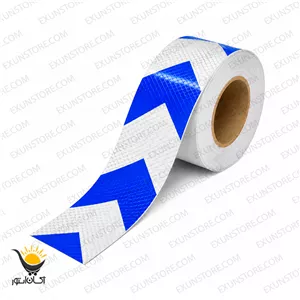 نوار هشدار شبرنگ رنگ آبی سفید