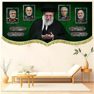 کتیبه مخمل تصویر رهبر آیت الله خامنه ای و شهدای اقتدار