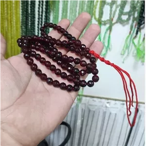 تسبیح یاقوت سرخ اناری تراش جواهری 101 عددی 