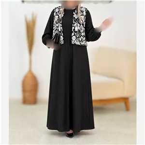 ست جلیقه و سارافون جنس کریشه و سوزن دوزی فری سایز 38 تا 46