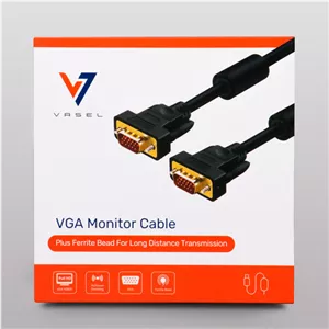 کابل تصویر VGA واصل طول 20 متر مدل VASEL VG-200