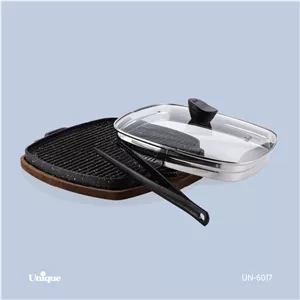 گریل مربع بزرگ با چوب با انبر یونیک کد UN-6017