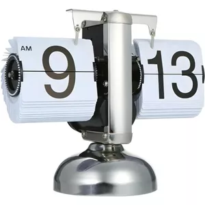 ساعت رومیزی ورقهای Flip Clock پایه استیل ورقه سفید