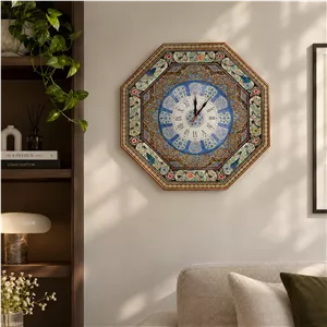 ساعت خاتم کاری و میناکاری 8 ضلعی گل و مرغ و تذهیب(گارانتی 120 ماهه) 