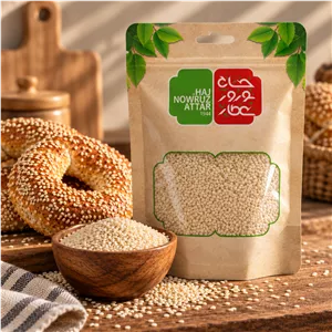 کنجد سفیددانه تمیز، تازه و مناسب مصرف روزانه