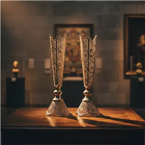 گلدان ملیله کاری مدادی 25 سانتی