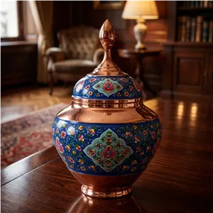 قندان مس و پرداز مدل سیبی سایز 25