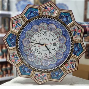 ساعت خاتم کاری با صفحه مینا کاری سایز 48 سانتی متری 