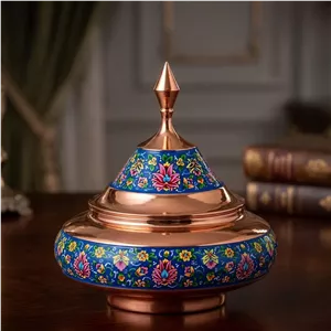 قندان مس و پرداز طرح بشقاب پرنده سایز کوچک