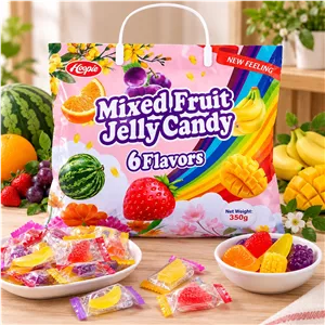 پاستیل پذیرایی ژله ای میکس میوه ای 6 طعم بسته کیفی 350 گرمی