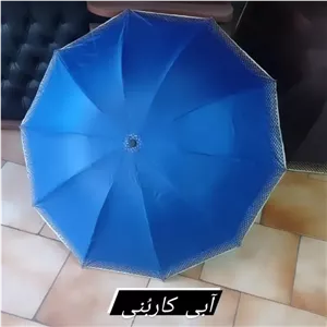 چتر اسپورت دور شطرنجی 10 فنر ضد باد دو رویه پارچه نانو دستی مناسب آقایان و بانوان