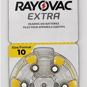 باتری سمعک شماره 10 ریوواک RAYOVAC(بسته 6عددی)