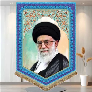 کتیبه مخمل تصویر آیت الله سید علی خامنه ای رهبر شهید