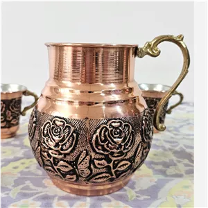پارچ مسی طرح دار گلبرگ زنجان ارسال رایگان نانو