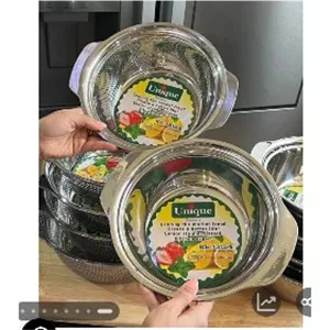 لگن و آبکش 8 تایی استیل یونیک 