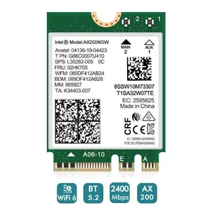 کارت وایرلس Intel AX200NGW Wi-Fi 6E M.2