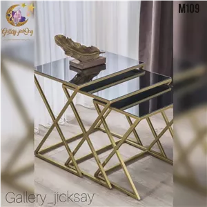 میزعسلی مدرن فلزی ست سه تاییM109