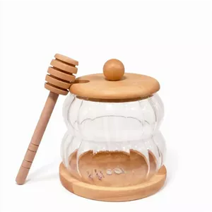 ظرف عسل خوری پیرکس درب بامبو کد 103