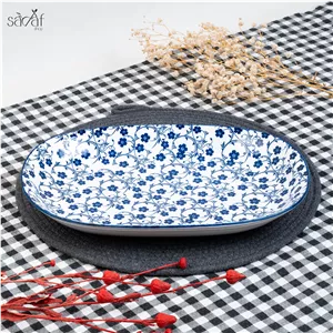 دیس بیضی طرح گل آبی دنی هوم ( یک عددی)