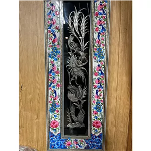 قاب تابلو 10 45 قلم زنی با طرح برجسته گل و مرغ 