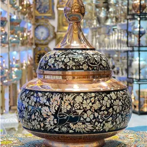 قندان بدون پایه بزرگ بزرگ 30cm الماس تراش نقره کوب