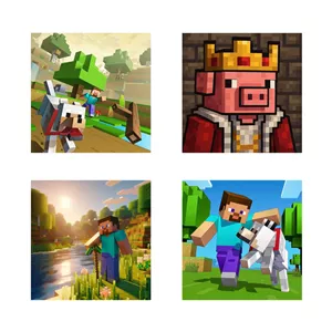 پوستر طرح بازی ماینکرفت مدل Minecraft 11091 مجموعه چهار عددی