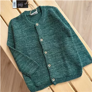 ژاکت بافت نوزادی دخترانه پسرانه سبز لوپیلو