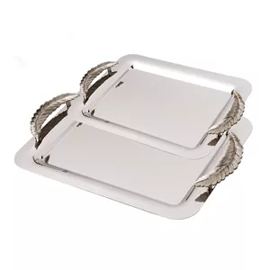 سینی آینه ای دو تایی مدل دسته پر صدفی KST-8450 کی اس تی (پس کرایه)