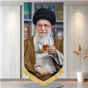 کتیبه مخمل عمودی تمثال آیت الله سید علی خامنه ای
