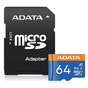 کارت حافظه microSDXC ای دیتا ADATA 64 گیگ مدل UHS-I V10 A1 به همراه آداپتور SD - مناسب موبایل، دوربین - صد در صد اصلی 