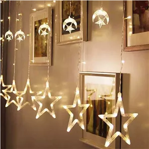 ریسه LED پرده ای طرح ماه و ستاره آفتابی Five Pointed Star