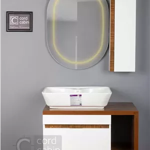 روشویی کابینتی و آینه باکس طرح پرشین سفید چوب مستطیل گاتریا سفید