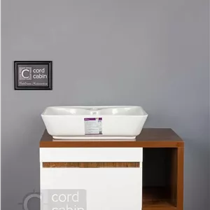 روشویی کابینتی طرح پرشین سفید چوب مستطیل گاتریا سفید