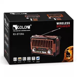 رادیو اسپیکر کلاسیک Golon مدل RX-BT086 سه بانده با قابلیت پخش بلوتوث و اتصال AC