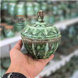 قندان سرامیکی طرح الماس ماربل