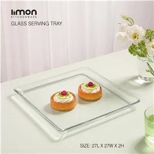 دیس دسر وشیرینی خوری کریستالی مربع لیمون