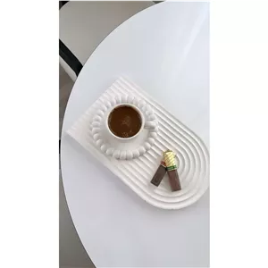 ست سینی و زیر لیوانی سنگ مصنوعی (پس کرایه)