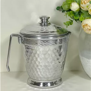 پارچ چکشی درب دار سایز 1 طرح استیل مهروز (1) ارسال شکستنی و شیشه جات فقط با باربری با بیمه
