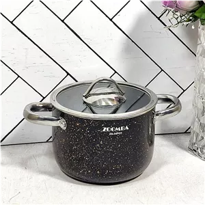 قابلمه درب پیرکس مشکی سایز 14 گرانیتی زومبا (18) ارسال شکستنی و شیشه جات فقط با باربری با بیمه 