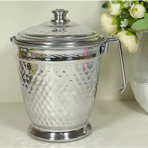 پارچ چکشی درب دار سایز 3 طرح استیل مهروز (1) ارسال شکستنی و شیشه جات فقط با باربری با بیمه