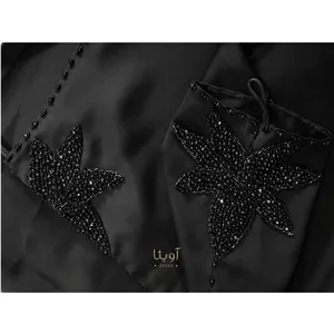 چادر برگ نگین دوزی طرح برگ روی آستین 