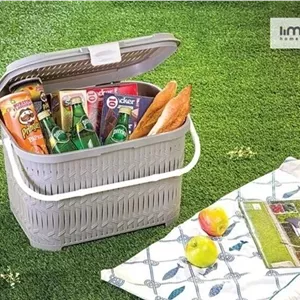 سبد پیک نیک دربدار کوتاه بامبو لیمون (الوان) کد 155035 (پس کرایه)
