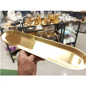 دیس سرو و مزه خوری استیل طلایی 