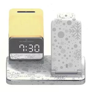 شارژر وایرلس به همراه چراغ خواب و ساعت wireless ITFIT 30W
