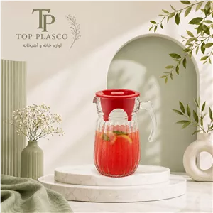 پارچ شیشه ای درب دار مدل کریستال شیاردار